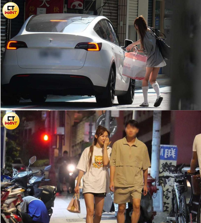 陈怡叡近期被直击被一名开着白色特斯拉的男子甜蜜接送，甚至一同返家。（图／时报周刊CTWANT提供 ）