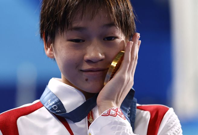 全紅嬋在今年巴黎奧運拿下兩面金牌。（圖／路透社）