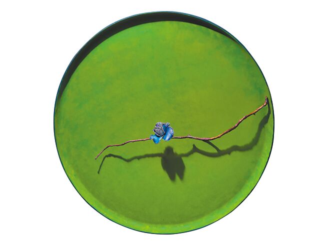 陳智權為AKACHEN珠寶訂製畫框，大量的留白予人遐想的空間，充滿意境之美。（AKACHEN提供）