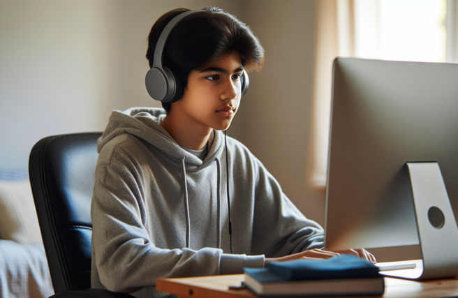 教育部8月底发布家长数位学习知能指引。（示意图／AI制图）