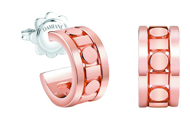 DAMIANI Belle Epoque Reel系列18K玫瑰金耳環，7萬4200元。（DAMIANI提供）