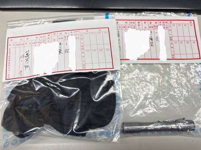 蔡姓男子趁著清晨街道空曠無人，在萬芳路沿線隨機拉動停放車輛的門把，試圖伺機行竊。（圖警方提供／簡銘柱翻攝）