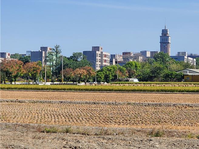 斗六市是县治所在地，也是全县唯一「市」，农一被画设2460公顷，公所及县府难以接受，图为云林科技大学周边农地。（周丽兰摄）
