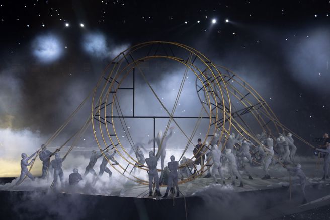 巴黎奧運閉幕式表演節目。(杜宜諳攝)
