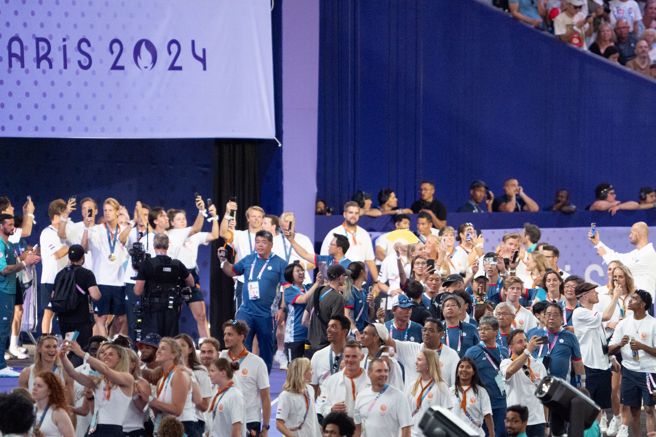 巴黎奧運閉幕式，中華隊選手進場。(杜宜諳攝)