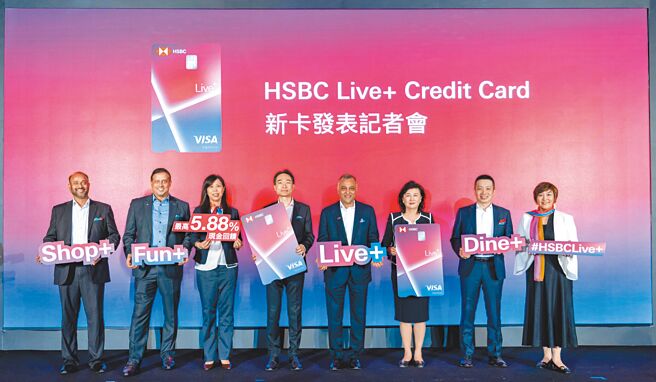 滙丰Live+现金回馈卡祭出餐饮、购物、娱乐三大通路3.88％现金回馈，对决星展银行飨乐生活卡，争夺「享乐卡一哥」地位。（滙丰提供／黄琮渊台北传真）