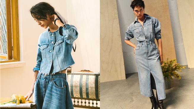 Levi’s推出盛夏必收不踩雷丹寧女裙，轻松展示时髦百搭、俏丽性感等多元风格。（Levi’s提供／朱世凯台北传真）