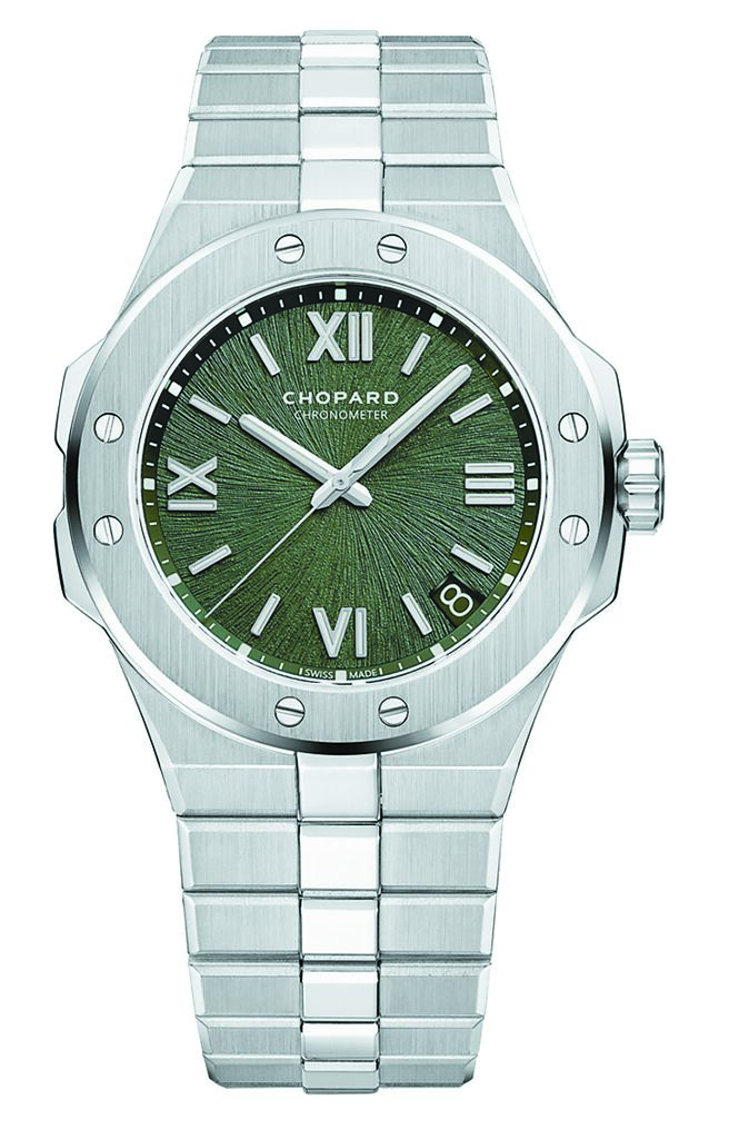 蕭邦Alpine Eagle綠面腕表，61萬元。（CHOPARD提供）