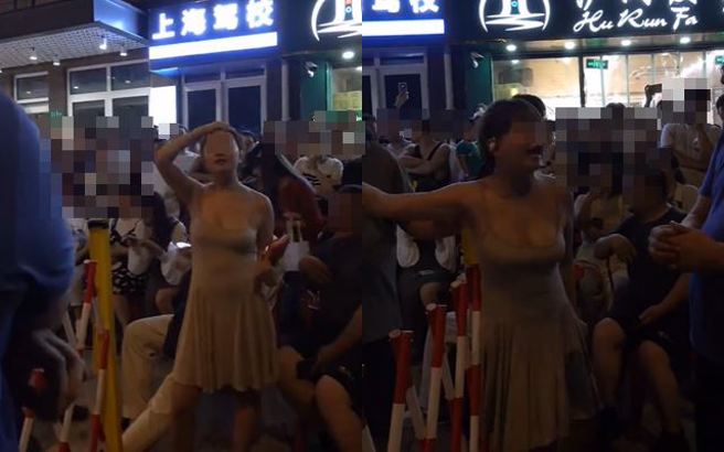 大陆上海有女子因不想排队，和现场多名男子爆发口角衝突。（图／翻摄自微博）