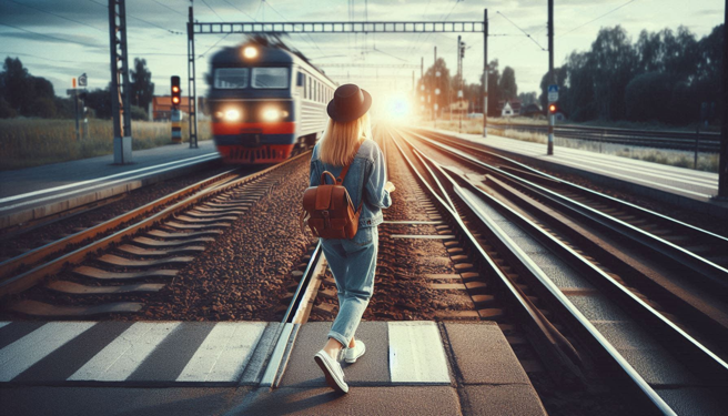 美国一名22岁女记者穿越轨道前往停车场时，遭到刚驶离月台的列车撞飞惨死。（示意图、与本案无关／AI生成）