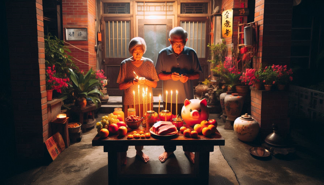 18日就是中元節，不少人會在這天拜拜。（示意圖／AI生成）