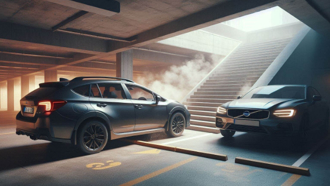 中榮停車場轎車「斜插」樓梯引熱議 網友曝最佳入場時機