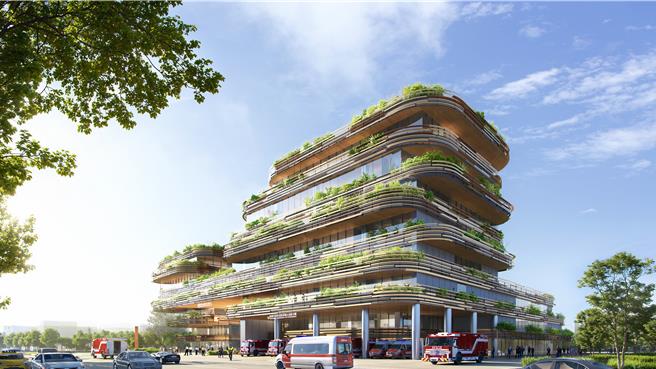 高雄市府在冈山机15用地打造新行政中心，由尚发营造获选为最优申请人，预计投入81亿加入公托、商业空间。（高雄市都发局提供／任义宇高雄传真）