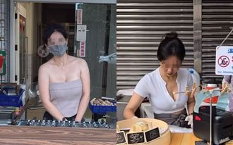 火辣闆娘炸出事業線烤玉米 男喊「我安靜等了半小時」