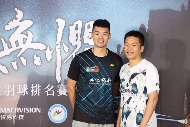 李洋(右)與王齊麟在巴黎奧運結束後首度合體亮相就在牧德盃。(杜宜諳攝)