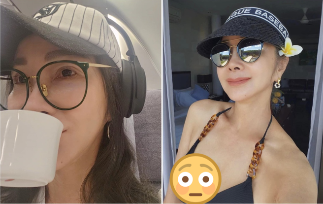 陈美凤PO超辣的比基尼照。（陈美凤脸书）