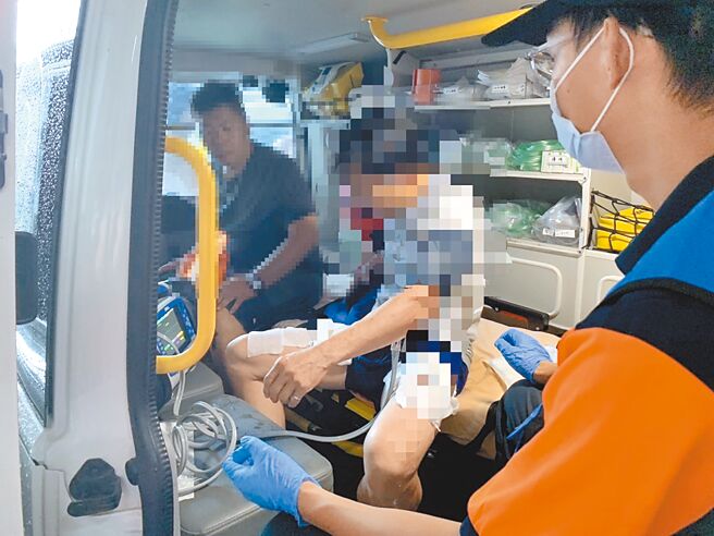 台南市新市区中山路一家制药工厂17日中午传出意外。（民眾提供／宝智华台南传真）