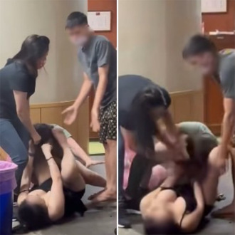 台中百年糕餅店淪戰場！2女互扯開打「豪乳滑出」細肩帶