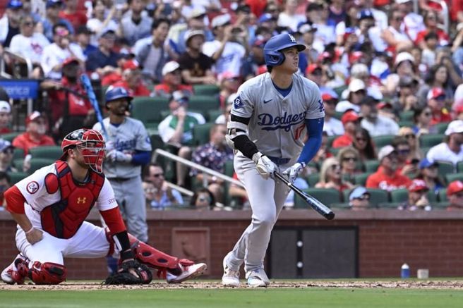 道奇大谷翔平全垒打。（美联社）