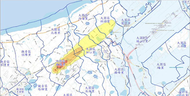 下風處這6個會有異味飄散，環保局提醒，儘量待在室內勿外出。（翻攝桃園環保局臉書）