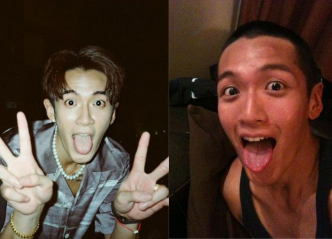 柯震东今（19）日先是在IG发文附上今昔两张吐舌照。（图／翻摄自柯震东IG）