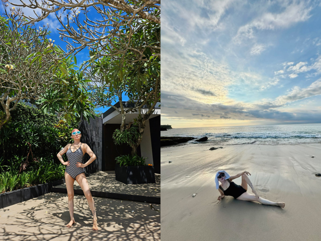 蓝心湄晒出辣照，一连换上两套泳装。（图／翻摄自蓝心湄 脸书）