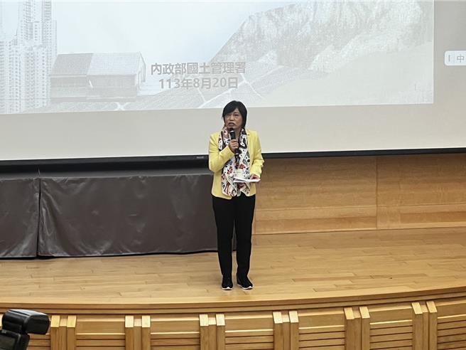 內政部整劉世芳致詞時強調，賴清德總統上周召開氣候變遷委員會，全球暖化也首重國土管理重要性。（游念育攝）