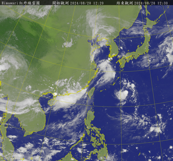 台灣南側到東側的高壓都偏強，賈新興指出，有利颱風生成的環境要等到9月中旬。（翻攝自氣象署）