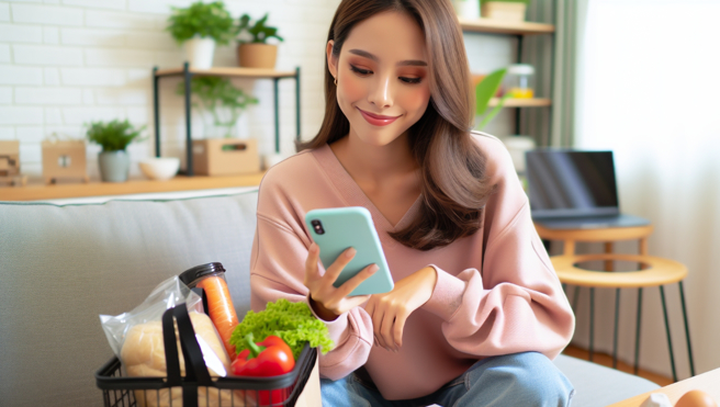 女网友在外送平台上买一堆东西，开门领取发现外送员是位年迈阿伯，让她直呼「罪恶感好重」。（示意图／AI生成图）