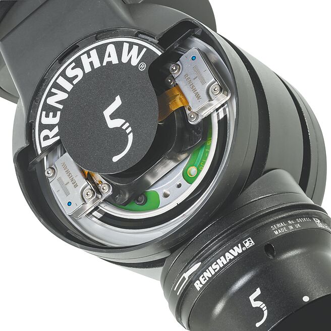 搭載ATOM光學尺的REVO 5軸三次元測頭。圖／雷尼紹提供