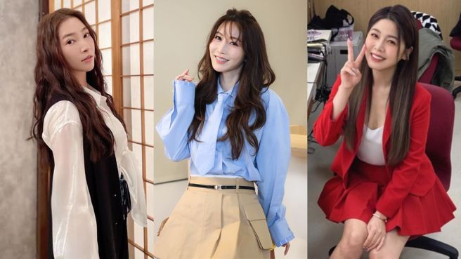 網友在Dcard以「快40歲了還是很凍齡的本土劇女星」為題發文掀起討論，左起張家瑋、曾莞婷、白家綺。（圖／翻攝自臉書）