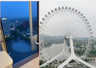 嚇爛！廣東摩天輪艙門半空打開   一家三口受驚獲退款