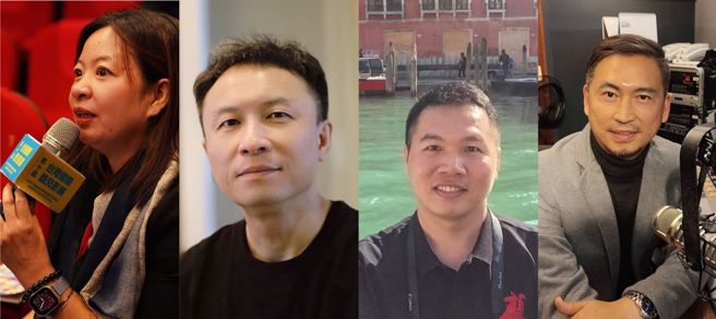 世新大學廣電系新學年延覽張智仁（左二）、宋修聖（右一）、游婷敬（左一）、蕭宗志（右二）等7位專任師資。(照片/世新大學提供)