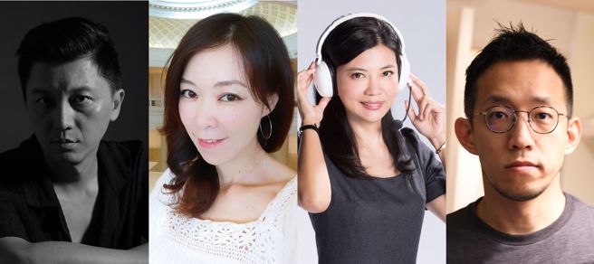 世新傳管系教師鄧婷婷（右二）身兼國際事務暨華語文教學中心主任，與數媒系教師龔爰（右一）、公廣系教師孫瑋穜（左二）與陳宣境（左一）皆為新聘專任師資。(照片/世新大學提供)