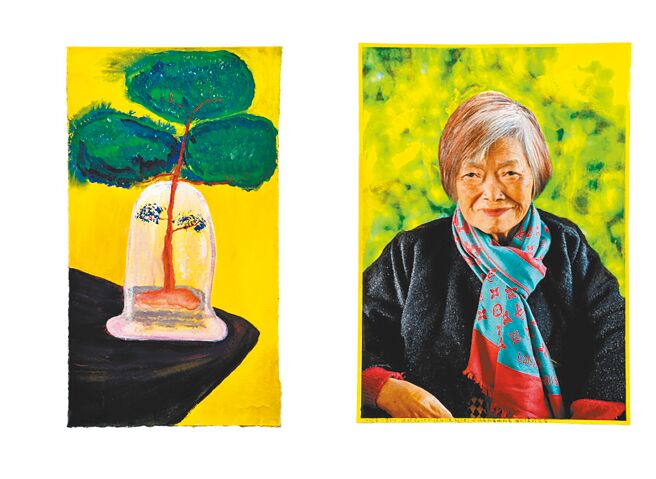 攝影家的鏡頭下總是有親人，有家的溫暖，藉由創作與母親（右）互勉，即使身處困境也要活得自由自在。（鄧博仁攝）