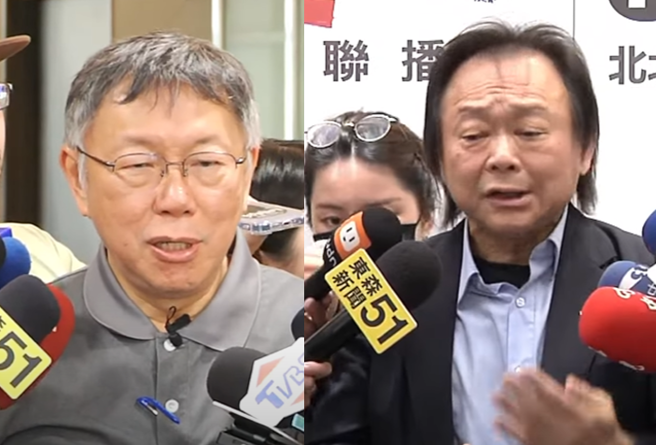 左為民眾黨主席柯文哲、右為綠委王世堅。（取自直播）