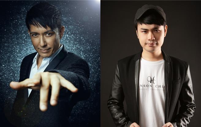 简子（右）邀请「汉堡神偷」西里尔高山来台表演。（简子制造照片提供）  