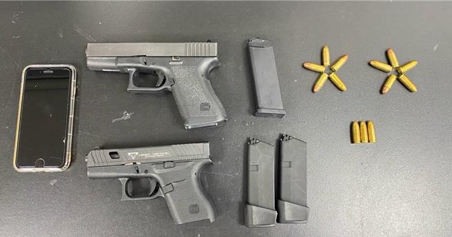 警方逮捕涉案的张姓男子，并查扣枪枝与子弹。（林欣仪翻摄）
