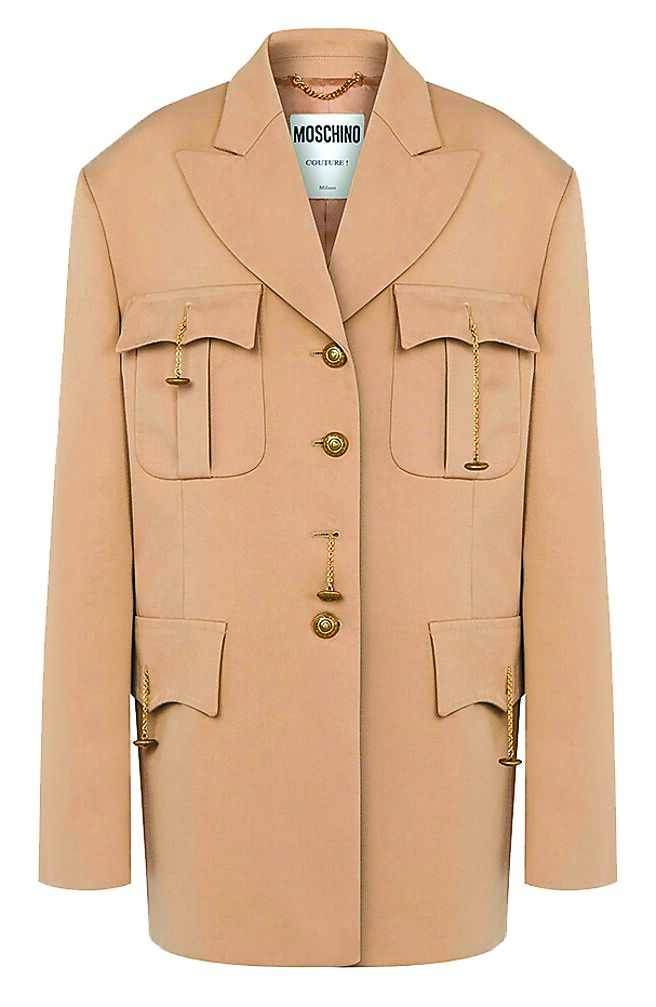 MOSCHINO軍裝風夾克外套，9萬800元。（微風提供）