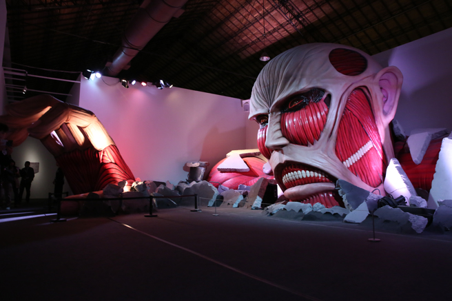 圖為「進擊的巨人展WALL TAIPEI」中展出的超大型巨人模型。（中時資料照，陳俊吉攝）