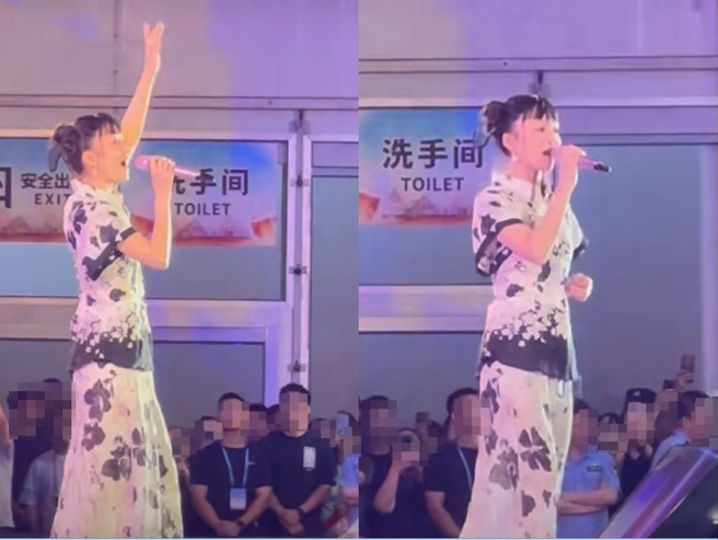 张韶涵在厕所门口开唱掀起网友吐槽。（图／翻摄自微博）