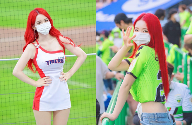 李多慧曾有过一段红色头髮的时期。（图／李多慧IG）