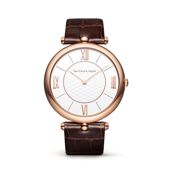 梵克雅宝Pierre Arpels系列玫瑰金腕表，约51万5000元。（Van Cleef & Arpels提供）