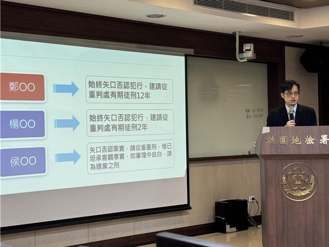 桃检襄阅检察官康惠龙指出，桃检以近10万字起诉郑文灿，并具体求刑12年。(蔡依珍摄)