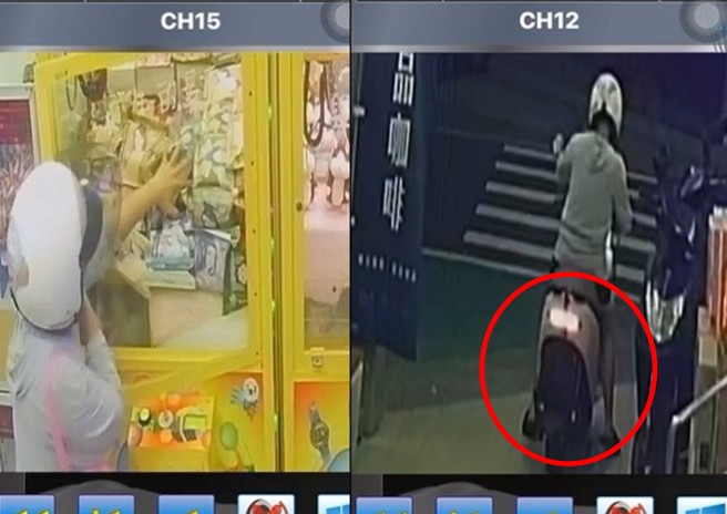 台中逢甲商圈出现娃娃机卫生棉大盗，台主PO监视器提醒大家要小心。（翻摄爆料公社）