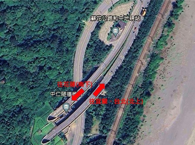 中仁隧道南下隧道图。（公路局提供／王志伟花莲传真）