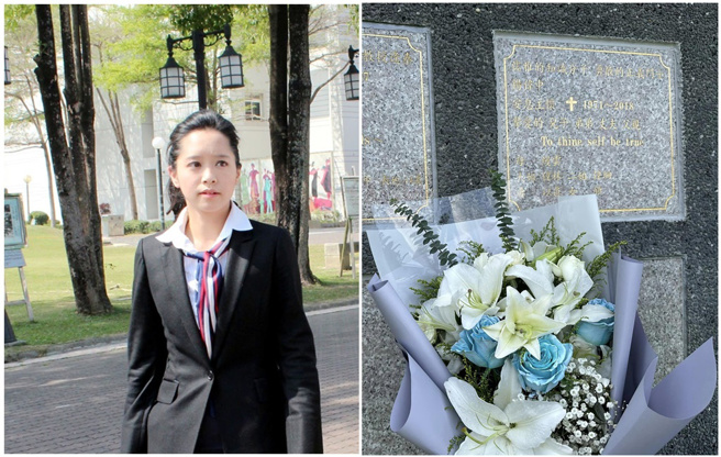 陈以真每年都会到杨伟中的墓园缅怀。（图／中时资料照、陈以真脸书）