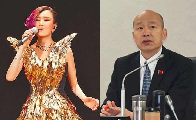 韩国瑜(右)当年罢免投票通过，高雄议长许崑源不幸离世，江蕙(左)发文哀悼竟遭绿网军出征。（合成图／示意图／资料照）