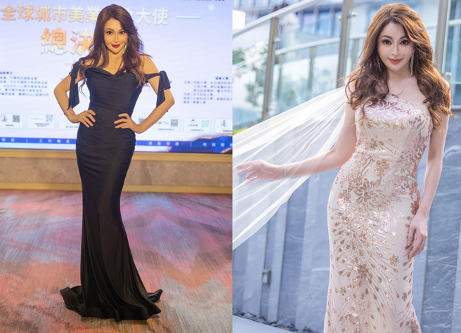 徐至琦锺爱滑雪运动，，至今仍保持凹凸有致的身材曲线。（合成图／徐至琦提供）