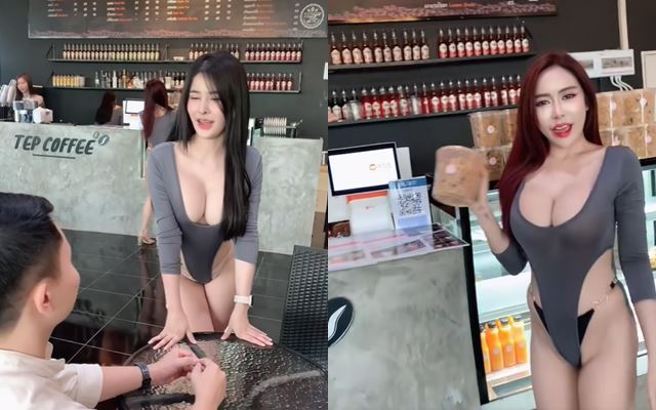 一段男子到「TEP COFFEE」咖啡馆消费的影片在网路上引发热议。（翻摄脸书）